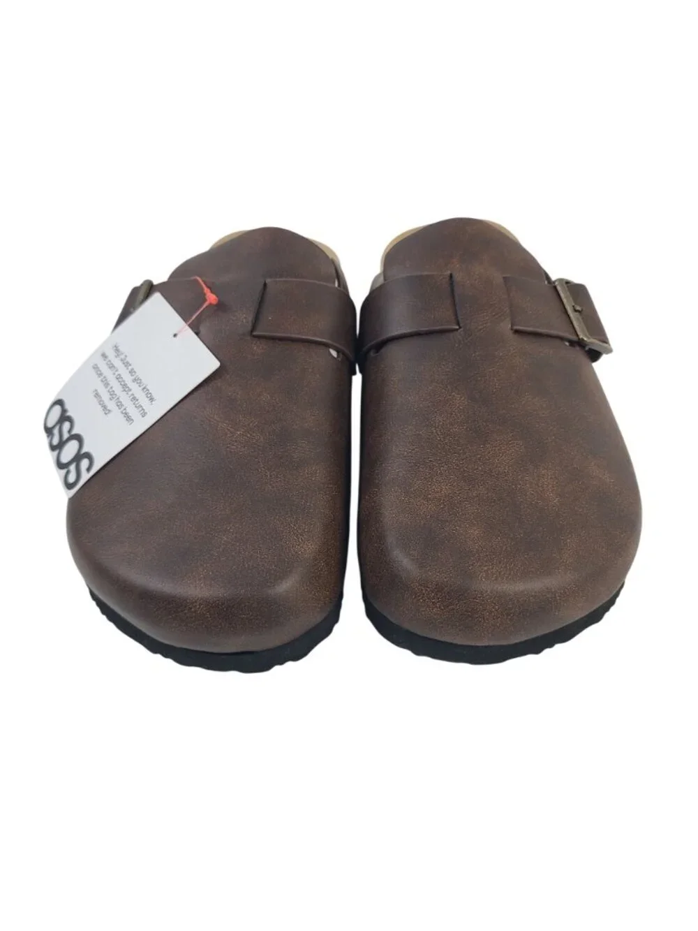 NEW ASOS Design Men's Mule Sandals With Cork Sole In Oily Brown Sz 12